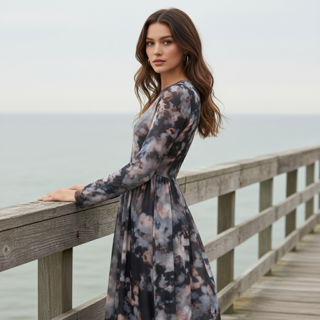 Meshed Up Smudge Maxi Dress | Foil FO8282