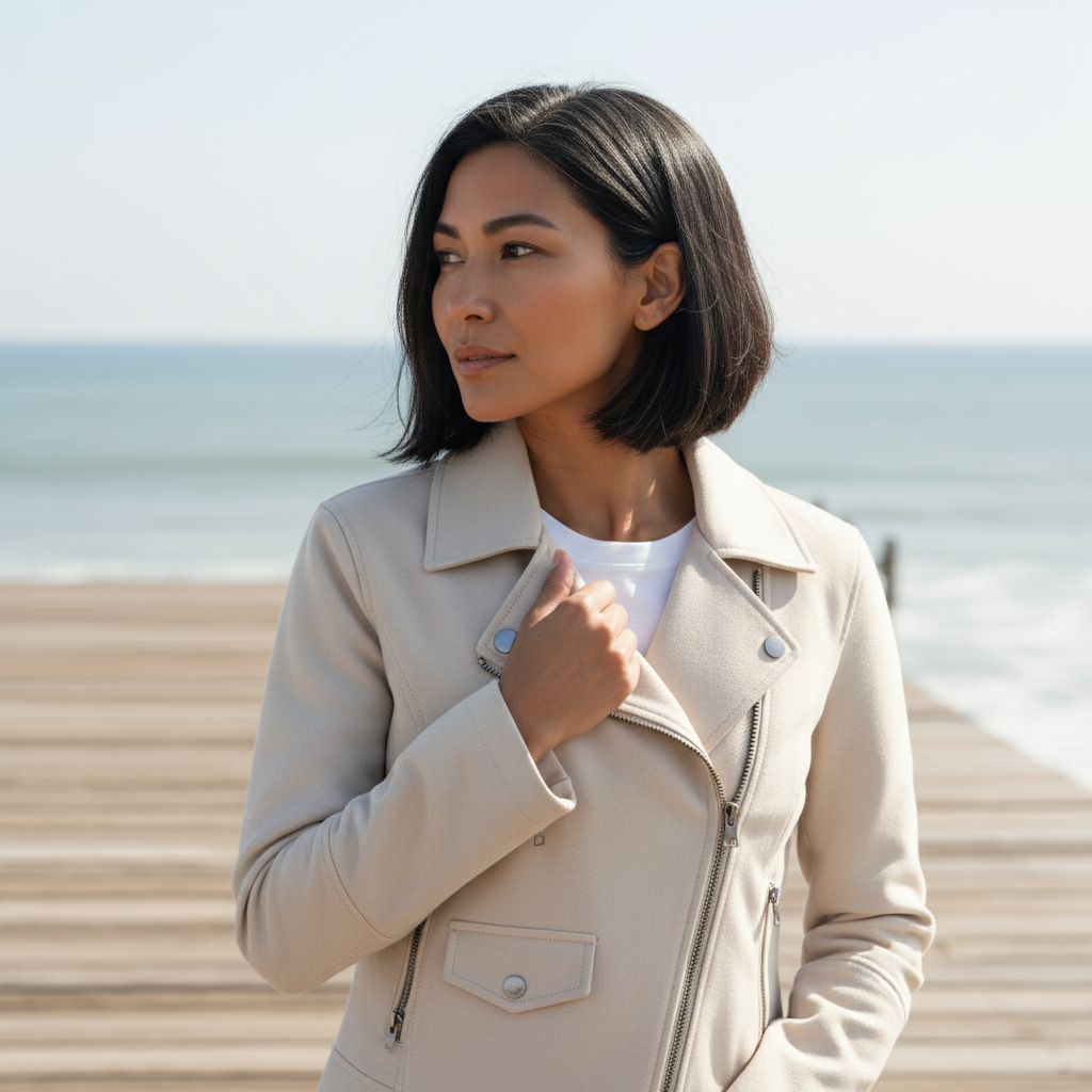 On Tour Chalk Biker Jacket | Foil FO8059