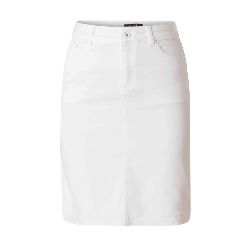 white denim skirts knee length