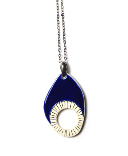 Royal blue ceramic necklace