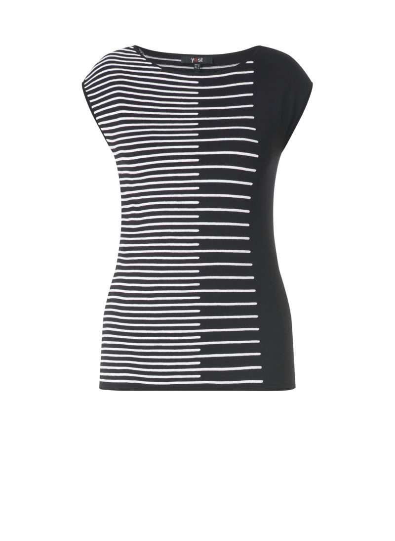 Yest Black & White Sleeveless Top 29146 - Karabo Clothing