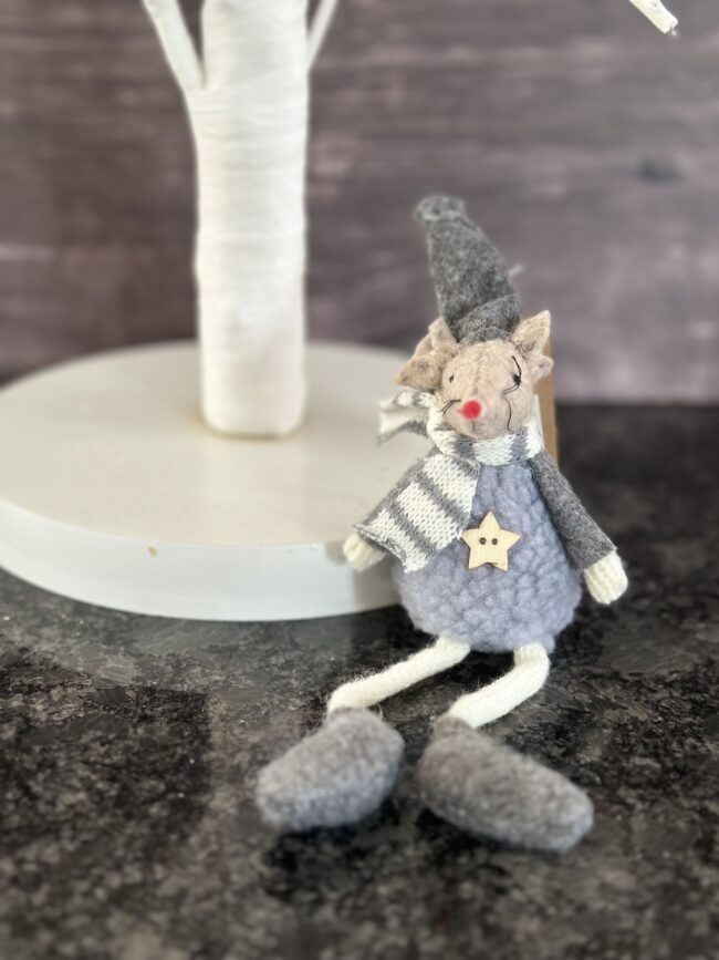 grey knitted felt mouse
