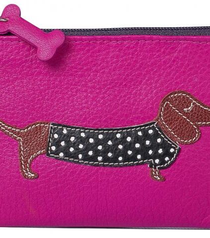 pink sausage dog coin purse